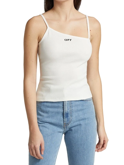 Shop Off-white Basic Ribbed Tank Top In White Black