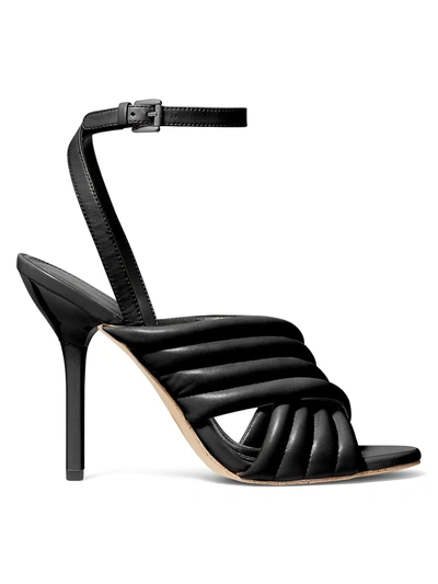 Shop Michael Michael Kors Royce Padded Leather Sandals In Black