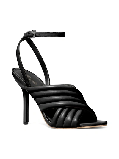 Shop Michael Michael Kors Royce Padded Leather Sandals In Black