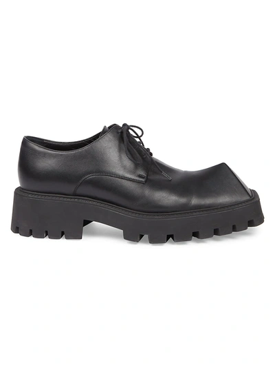 Shop Balenciaga Men's Rhino Derby Shoes In Black