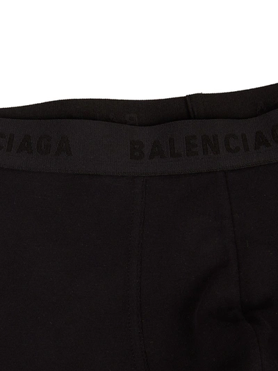 Shop Balenciaga Men's Logo Boxer Briefs In Noir