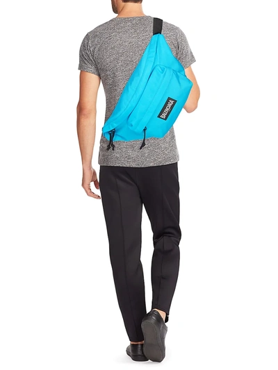 Shop Balenciaga Oversized Logo Belt Bag In Cyclades Blue