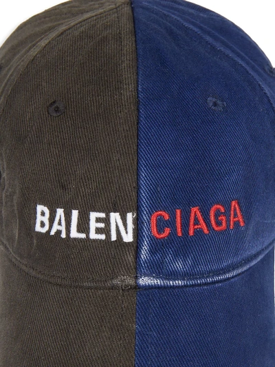 Shop Balenciaga Two-tone Logo Baseball Cap In Black White