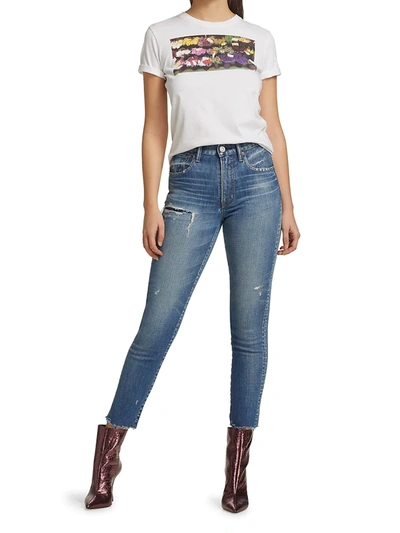Shop Moussy Vintage Women's Hammond High-rise Skinny Distressed Jeans In Blue