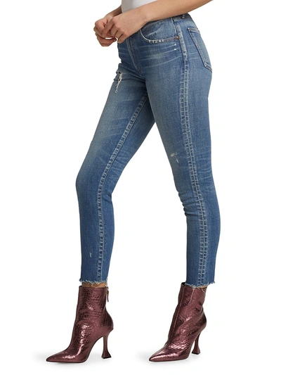 Shop Moussy Vintage Women's Hammond High-rise Skinny Distressed Jeans In Blue
