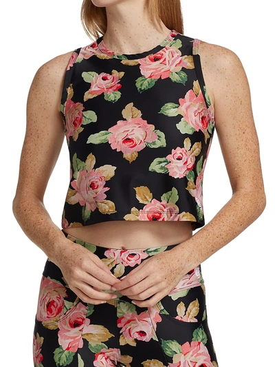 Shop R13 Floral Crop Tank Top In Rose