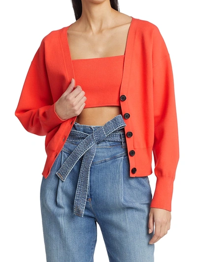 Shop A.l.c Peters V-neck Cardigan In Persimmon