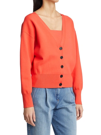 Shop A.l.c Peters V-neck Cardigan In Persimmon