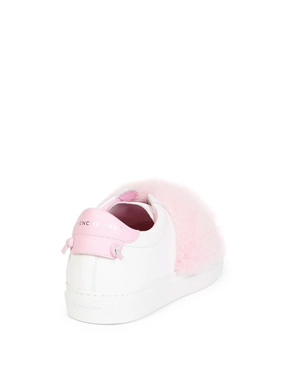 Shop Givenchy Women's Urban Knot Mink Band Slip-on Sneakers In White Pink