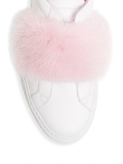 Shop Givenchy Women's Urban Knot Mink Band Slip-on Sneakers In White Pink