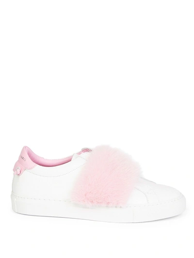 Shop Givenchy Women's Urban Knot Mink Band Slip-on Sneakers In White Pink