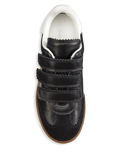 Shop Isabel Marant Women's Beth Grip-tape Leather Sneakers In Black