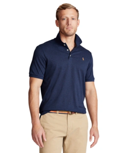 Shop Polo Ralph Lauren Men's Classic Fit Soft Cotton Polo In Spring Navy Blue Heather