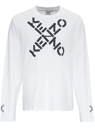 Shop Kenzo Cotton Skate Shirt With Logo In White