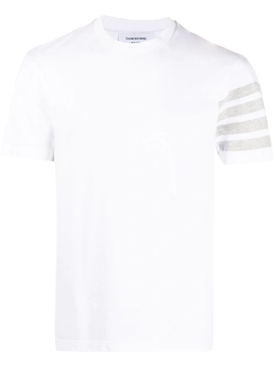 Shop Thom Browne 4-bar Stripe Short-sleeve T-shirt In White