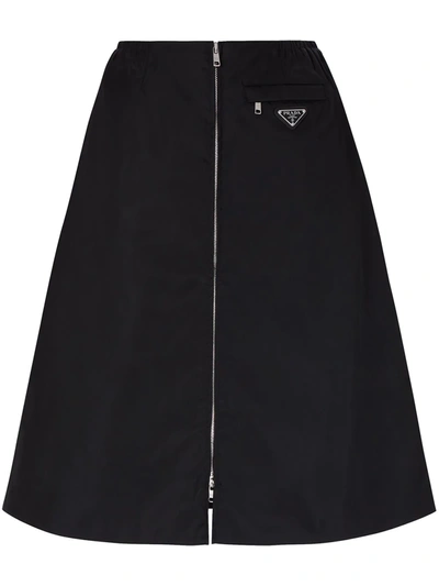 Shop Prada Re-nylon A-line Skirt In Black