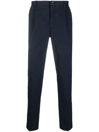 Shop Incotex Cotton Chino Trousers In Blue