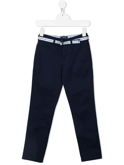 Shop Ralph Lauren Cotton Chino Trousers In Blue