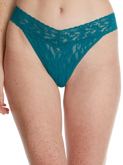 Shop Hanky Panky Signature Lace Original Rise Thong In Night Forest
