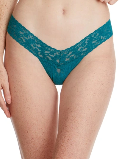 Shop Hanky Panky Signature Lace Low Rise Thong In Night Forest