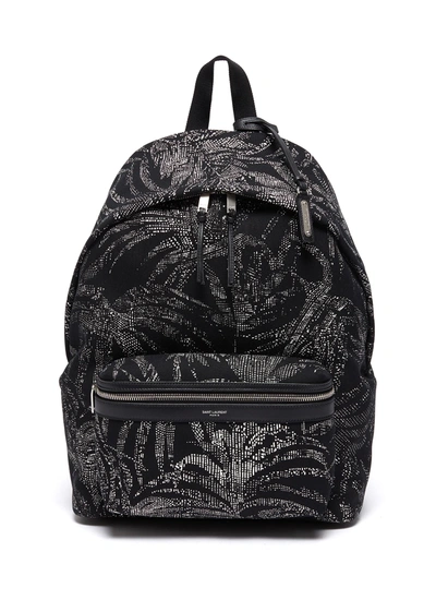 Shop Saint Laurent City' Palm Print Backpack