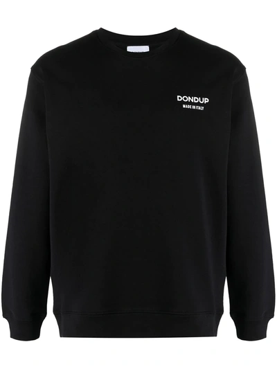 Shop Dondup Logo-print Cotton Sweatshirt In Black