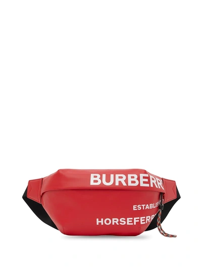 Shop Burberry Horseferry Belt Bag In Red