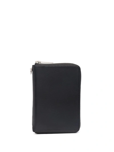 Shop Yohji Yamamoto Multi-pocket Leather Wallet In Black