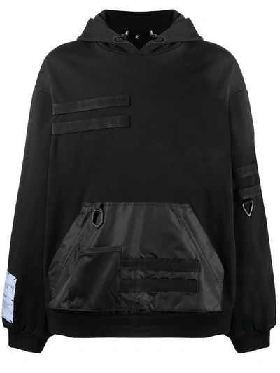 Shop Mcq By Alexander Mcqueen Albion Utility Cotton Hoodie In Black