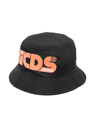 Shop Gcds Logo-print Bucket Hat In Black