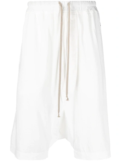 Shop Rick Owens Drkshdw Loose-fit Drop-crotch Shorts In White