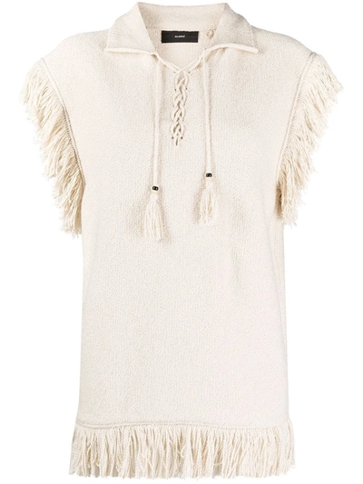Shop Alanui Fringe-edge Knitted Top In Neutrals