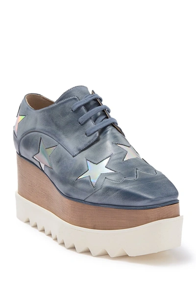 Shop Stella Mccartney Lace-up Platform Derby Sneaker In 4253 Maritime-a