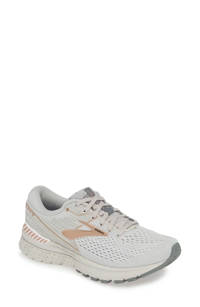 Shop Brooks Adrenaline Gts 19 Running Shoe In Grey/copper/white