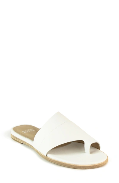Shop Eileen Fisher Ty Flat Sandal In Snow Leather