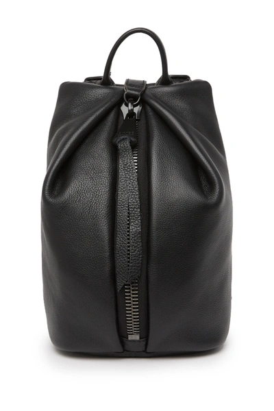 Shop Aimee Kestenberg Tamitha Mini Leather Backpack In Black W/ Shiny Black