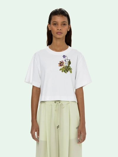 Shop Off-white Printed Crop Top In White