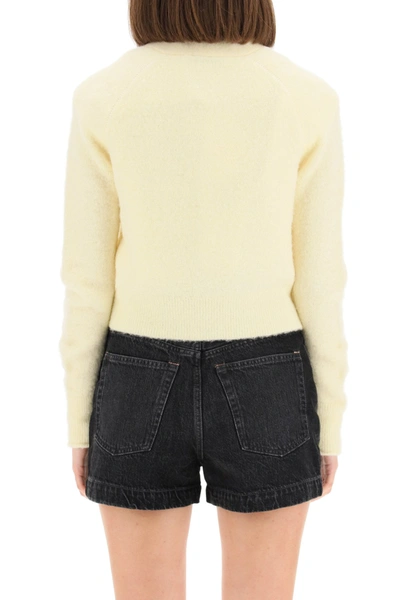 Shop Acne Studios Alpaca Belnd Cardigan In Pale Yellow