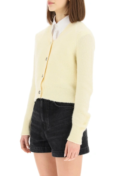 Shop Acne Studios Alpaca Belnd Cardigan In Pale Yellow