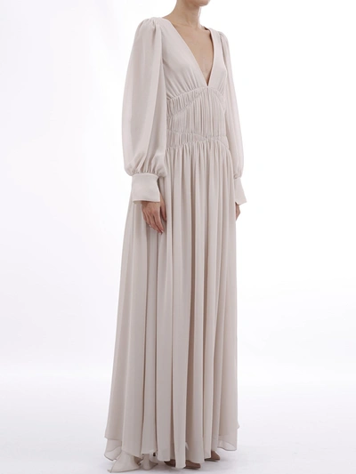 Shop Stella Mccartney Long Dress With Drapery In White