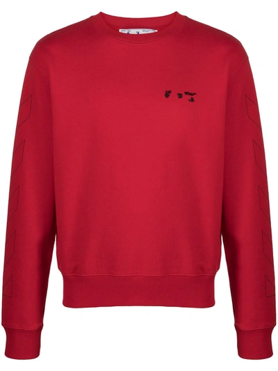 Shop Off-white Diag Logo Sweatshirt In Red