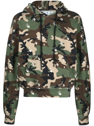 Shop Off-white Camouflage-print Hoodie In Green