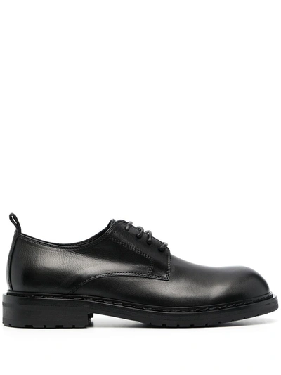 Shop Ann Demeulemeester Leather Derby Shoes In Black