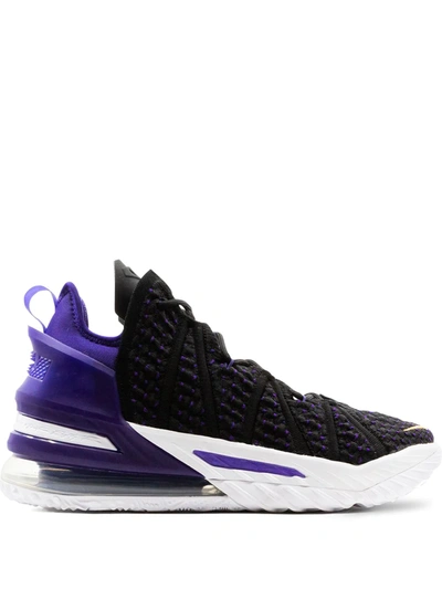 Shop Nike Lebron 18 "lakers" Sneakers In Black