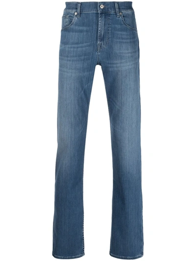 Shop 7 For All Mankind Slimmy Straight Leg Jeans In Blue