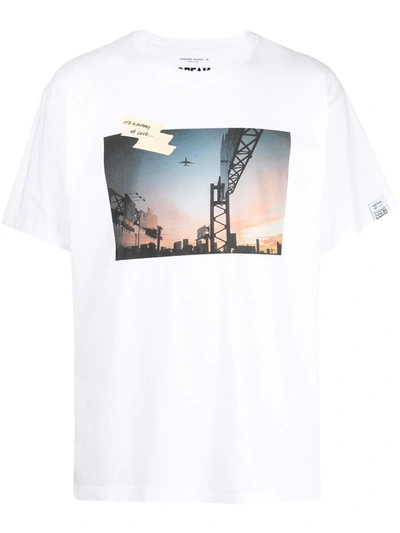 Shop Golden Goose Dream Maker Sunset-print T-shirt In White