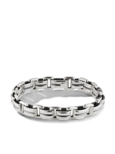 Shop David Yurman 7.5mm Beveled Link Bracelet In Silver