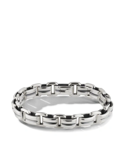 David Yurman Sterling Silver Deco Beveled Link Bracelet (7.5mm) In Silver