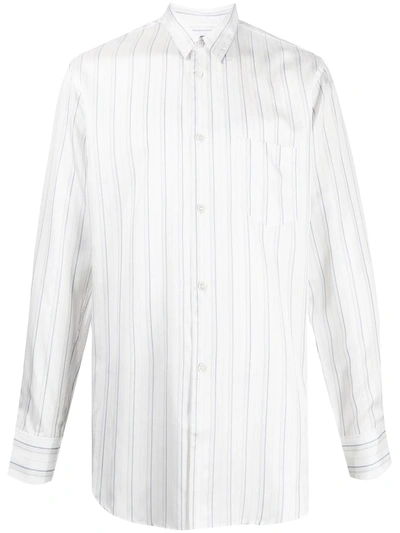 Shop Comme Des Garçons Shirt Striped Long-sleeve Shirt In White