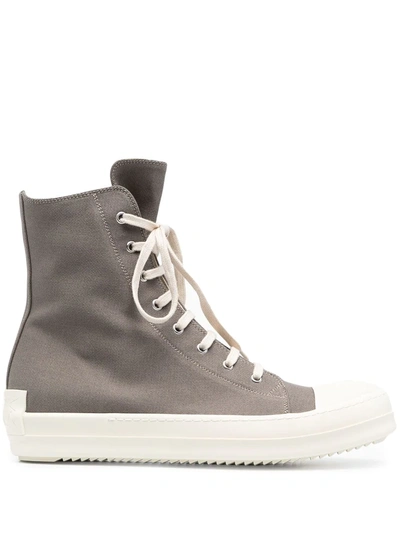 Shop Rick Owens Drkshdw Contrast Hi-top Sneakers In Grey